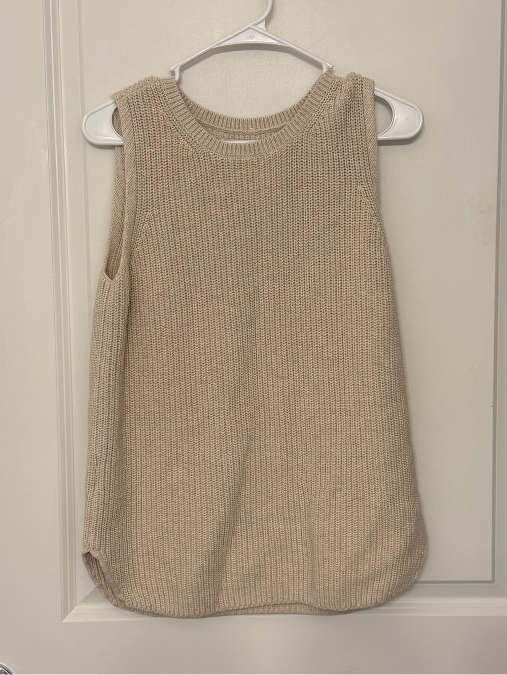 LOFT Sleeveless Knit Tank Sweater in Beige